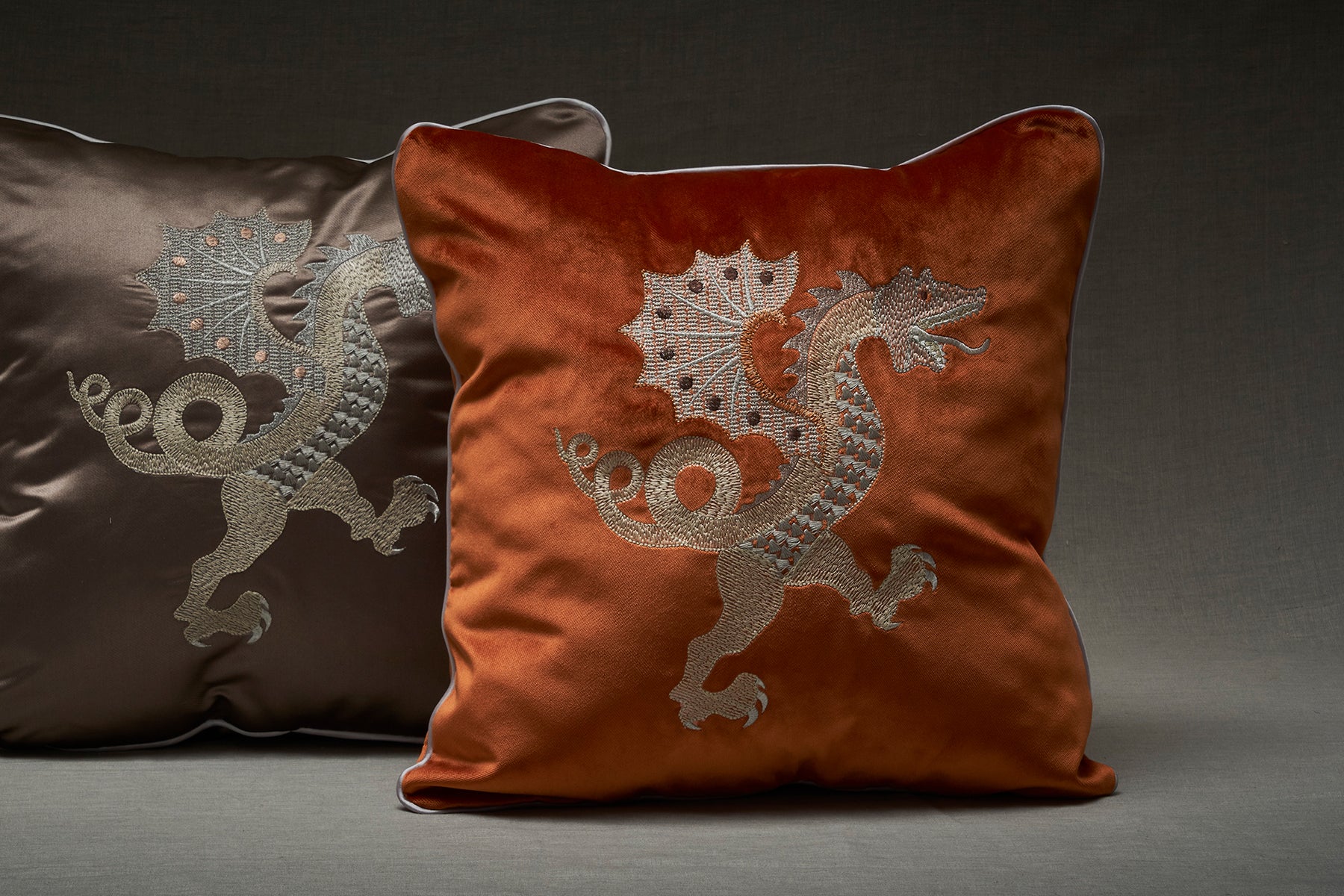 Cuscino Animali Fantastici con Drago Ricamato - Mastro Raphael