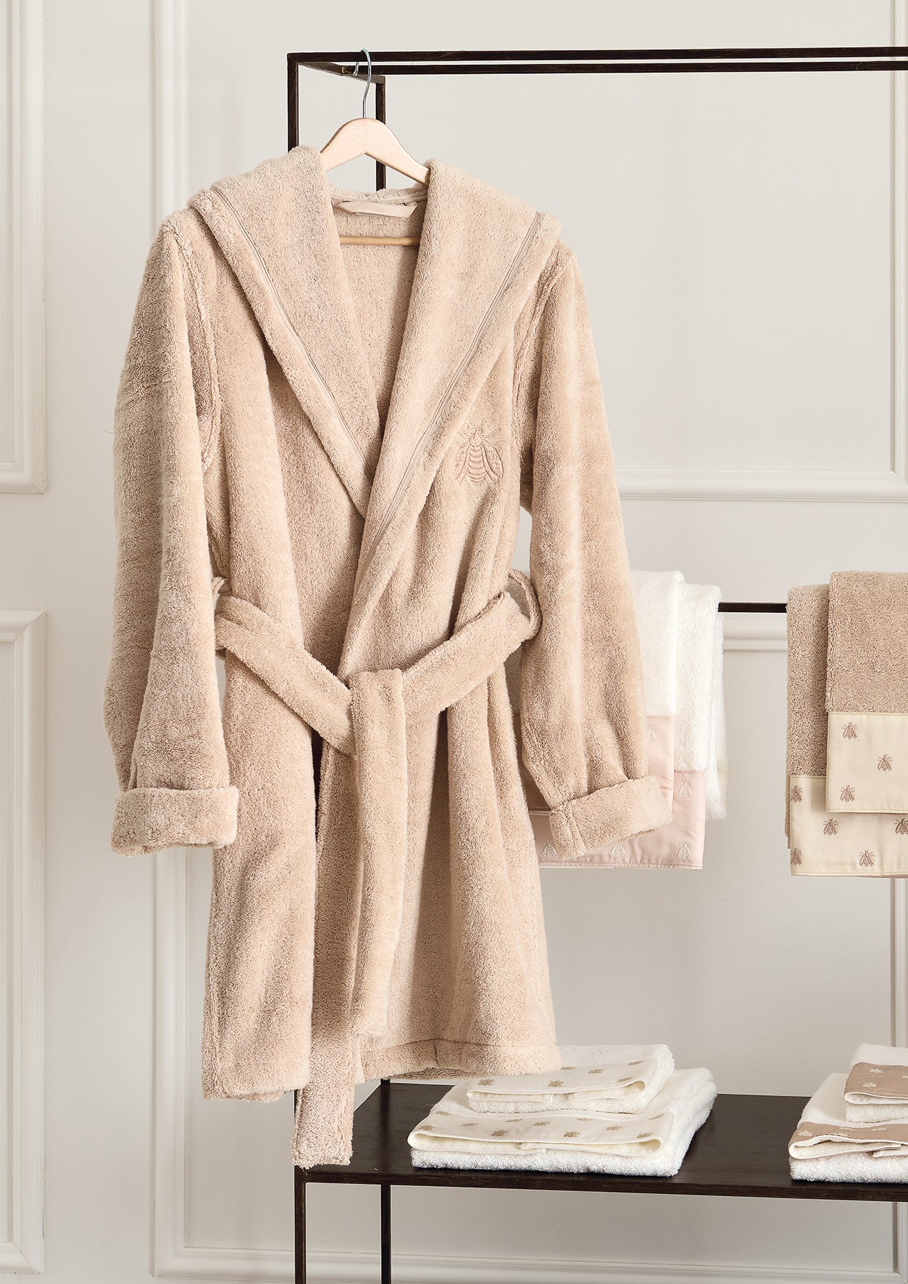 Accappatoio unisex ricamato Api satin - Mastro Raphael