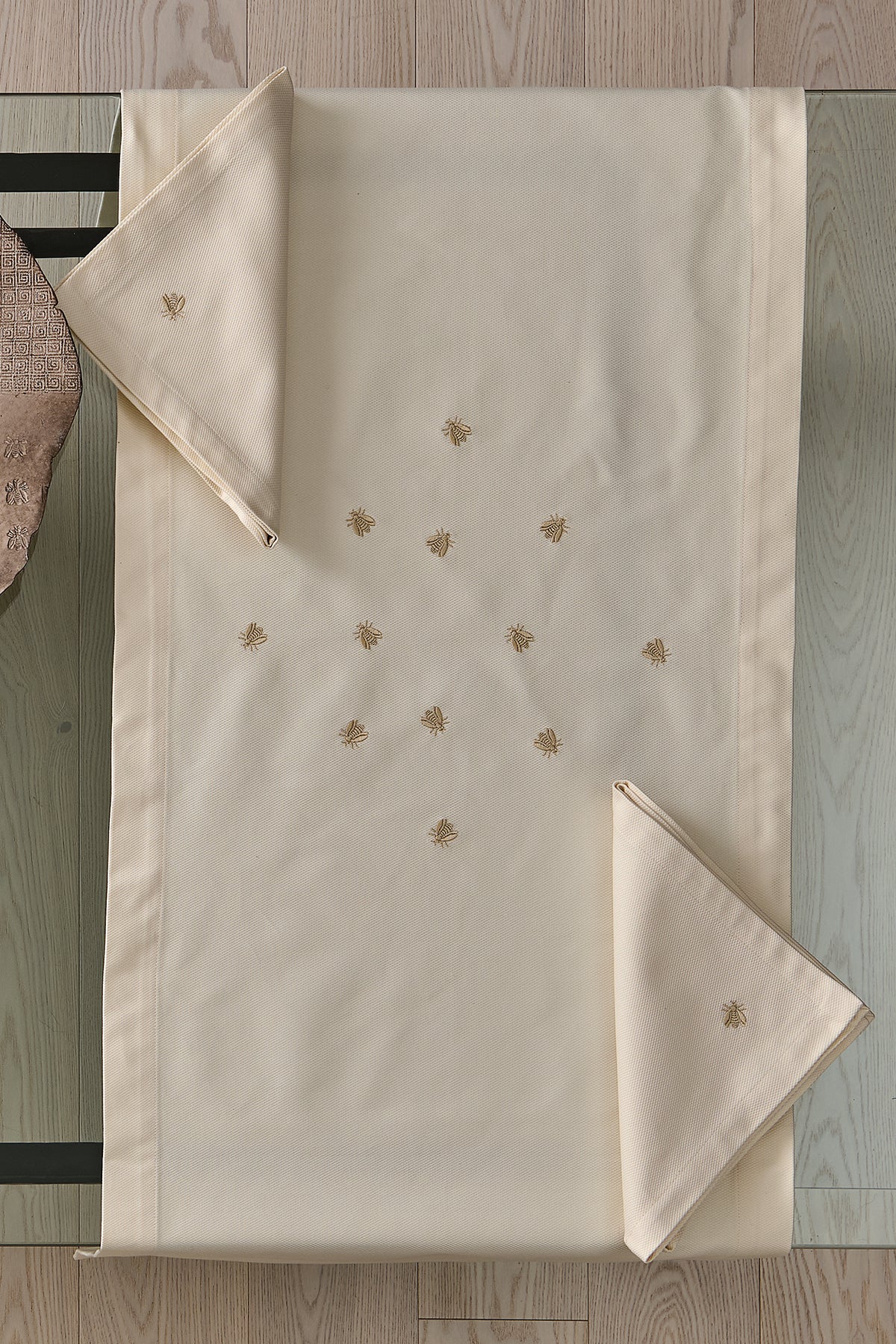Runner Api Table linens in cotone ricamato - Mastro Raphael