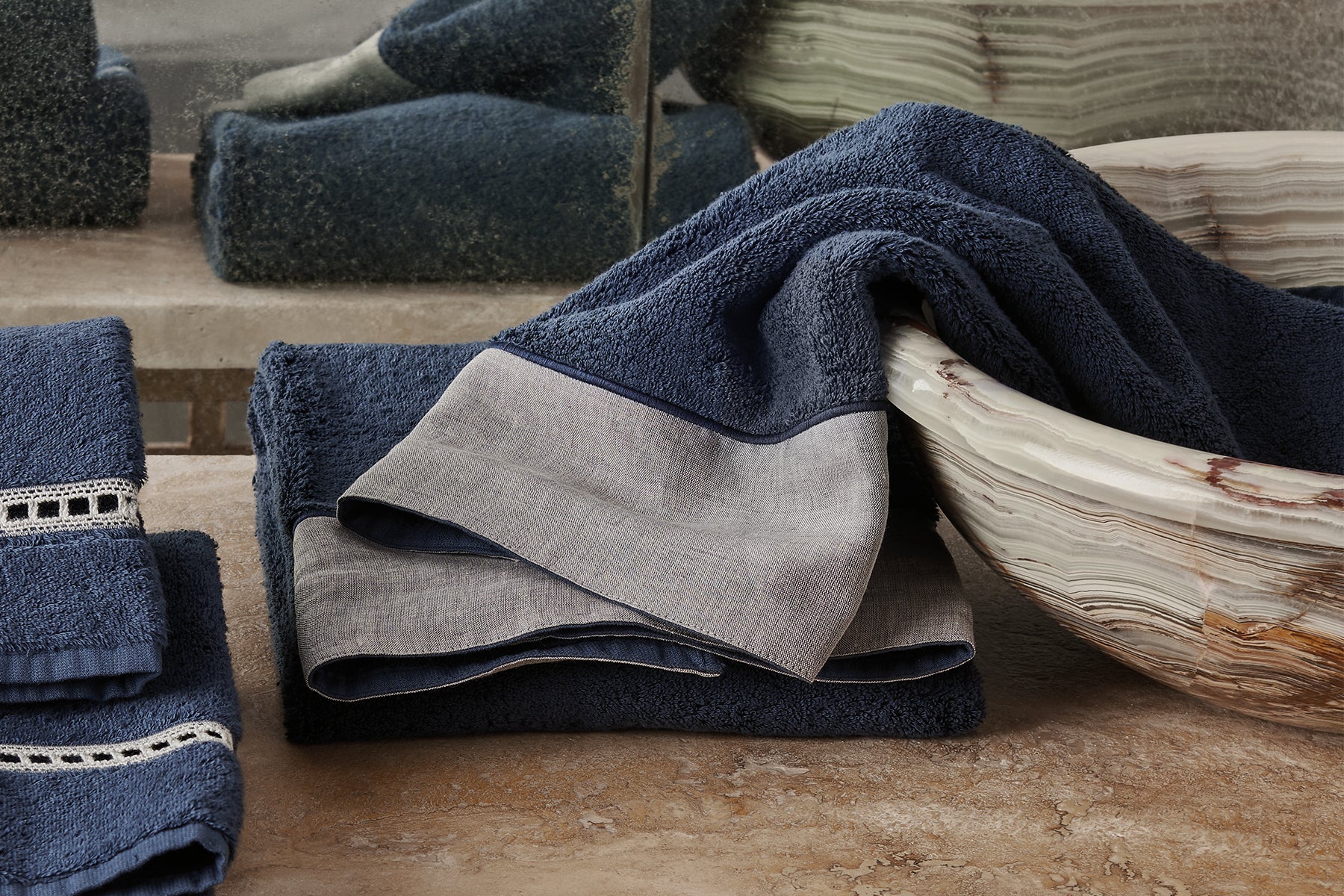 Set spugna in cotone Bath Essentials Lino - Mastro Raphael