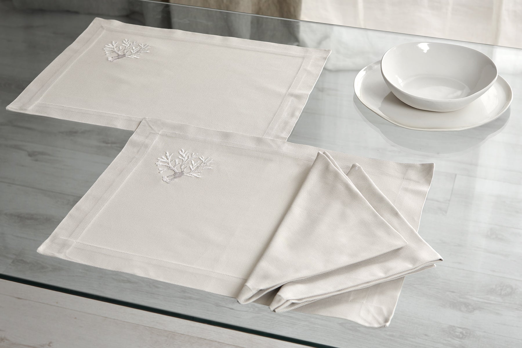 Placemats set Corallomania Table linens cotone