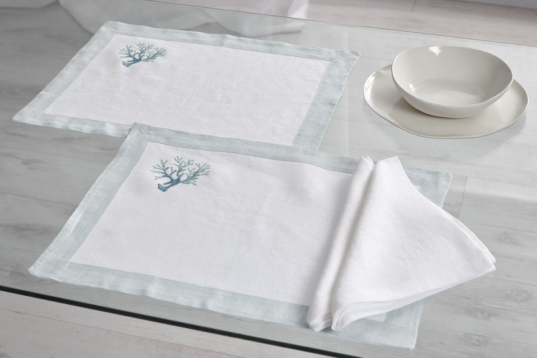 Placemats set Corallomania Table linens lino