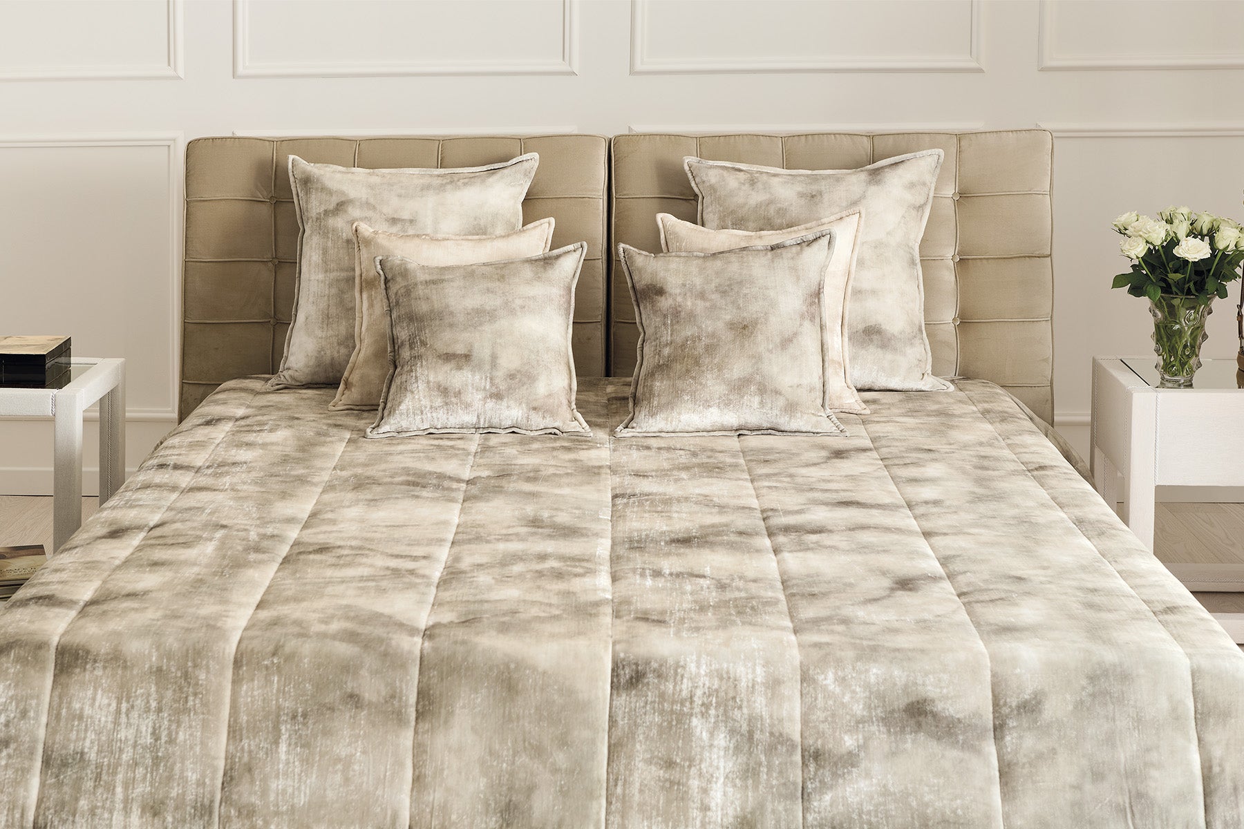 Asuexpect Set Di Trapunte In Velluto Per Letto King Size E California King - Colore Panna