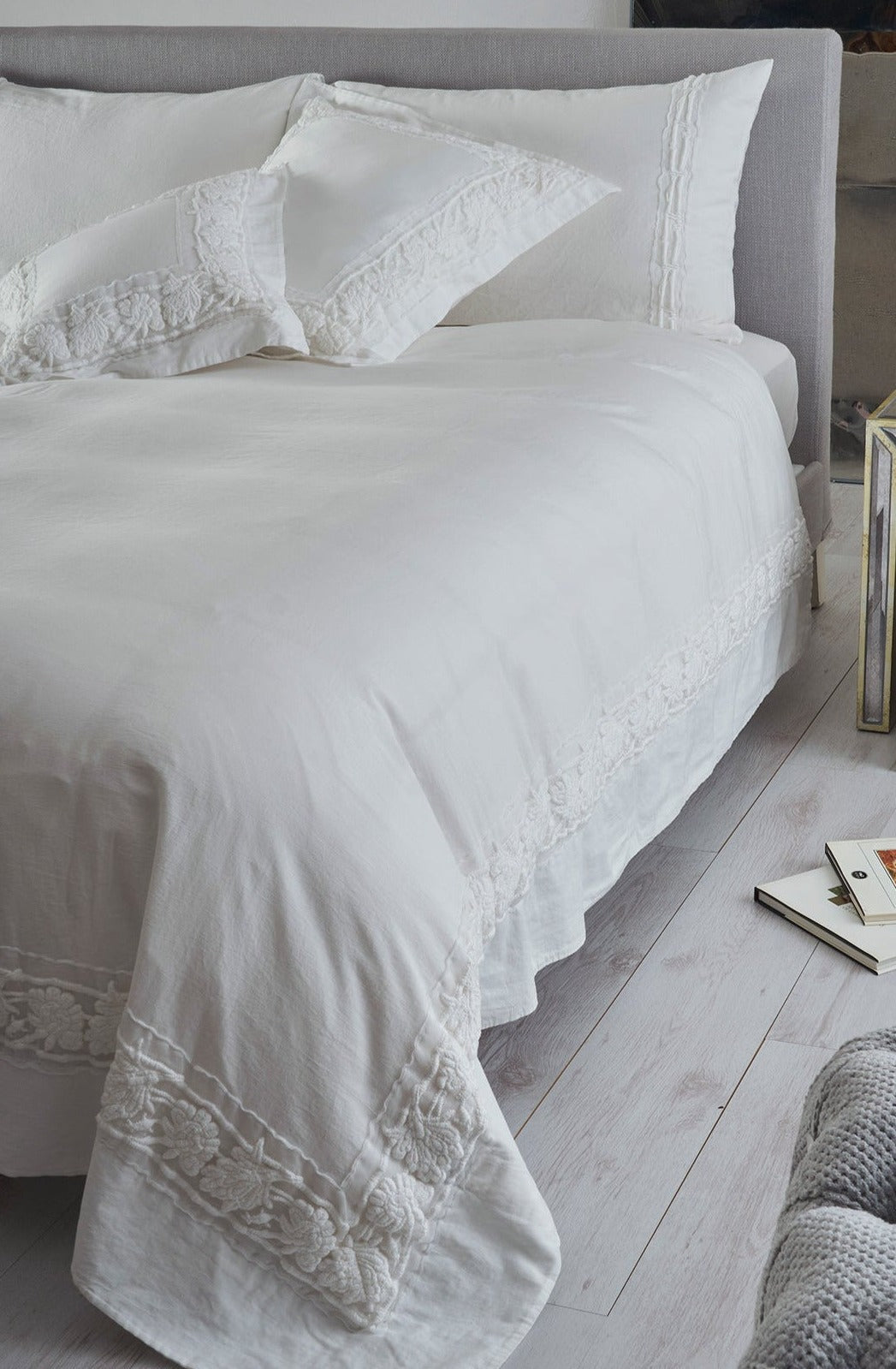 Duvet cover set Mathilde cornice floreale