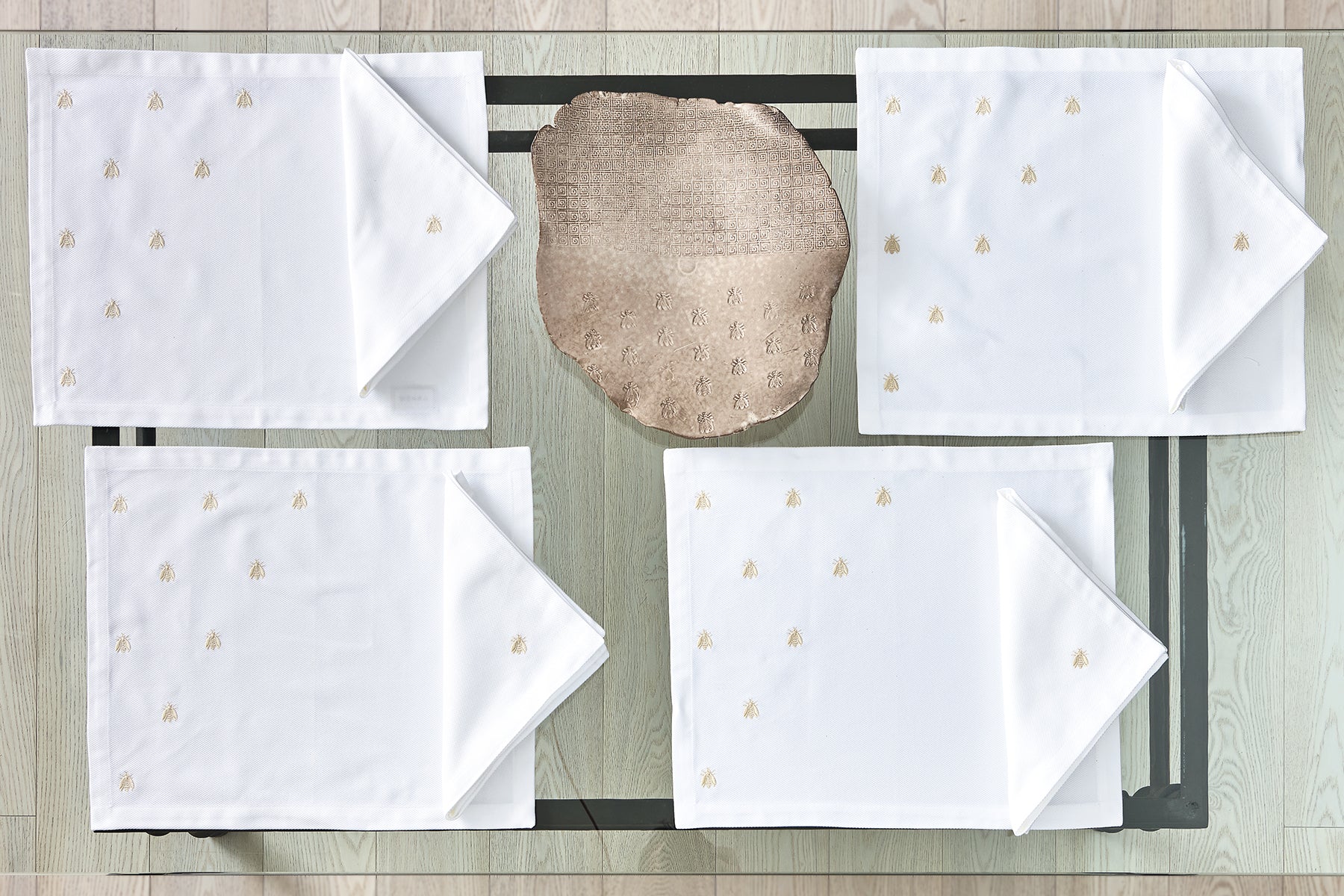 Set sottopiatti Api Table linens in cotone ricamato - Mastro Raphael