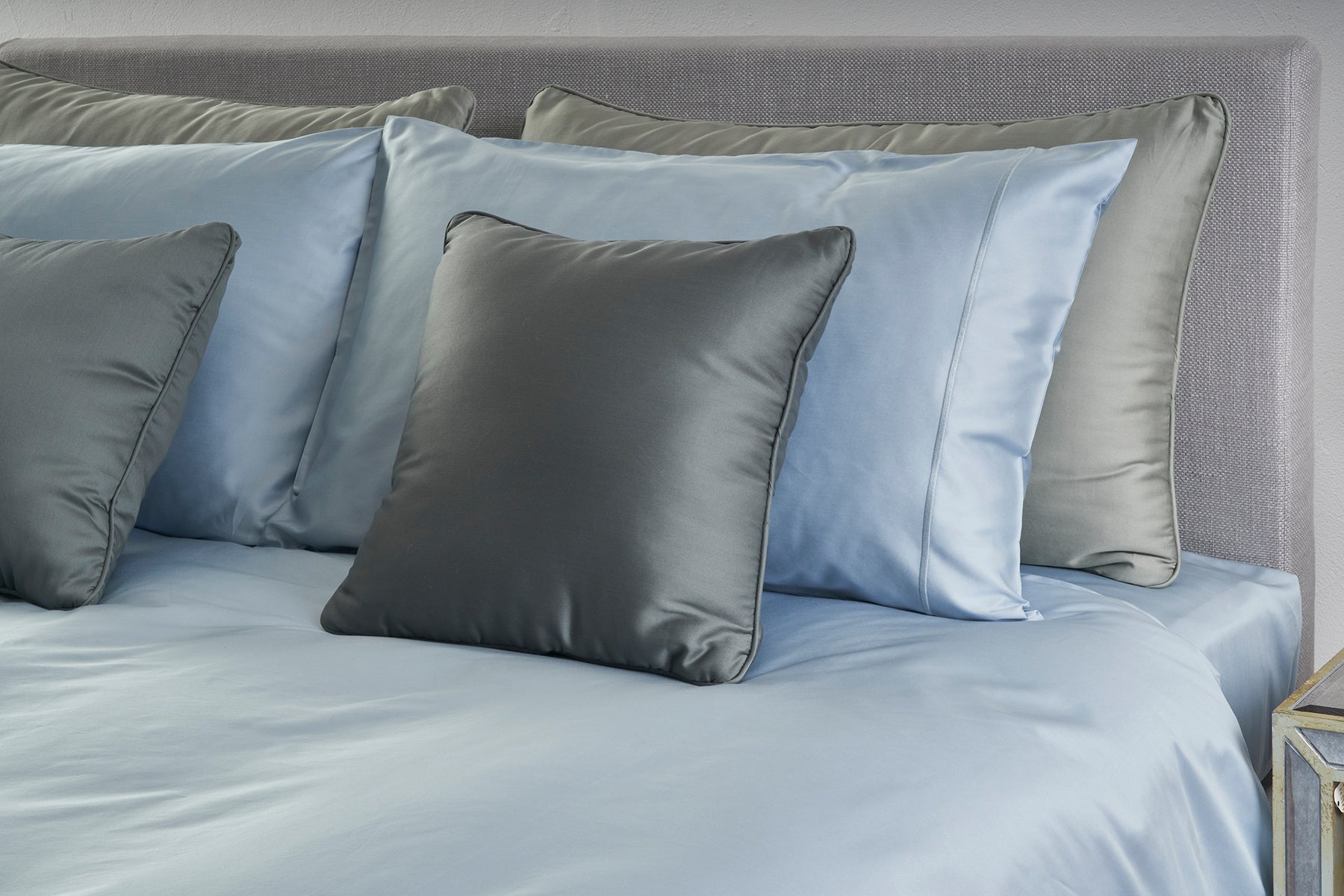 Copripiumino In 100% Raso Di Cotone Blu Oltremare | Zenoni & Colombi - Foto 9