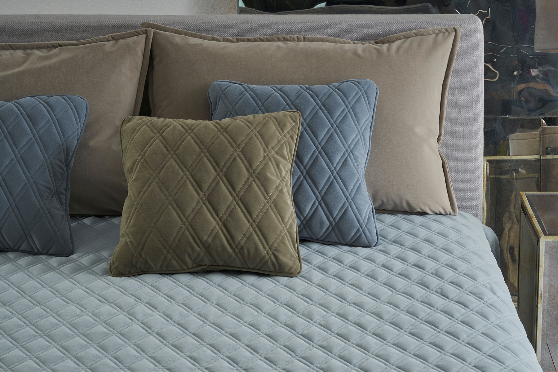 Quilted bedspread Essential Velluto doppia losanga