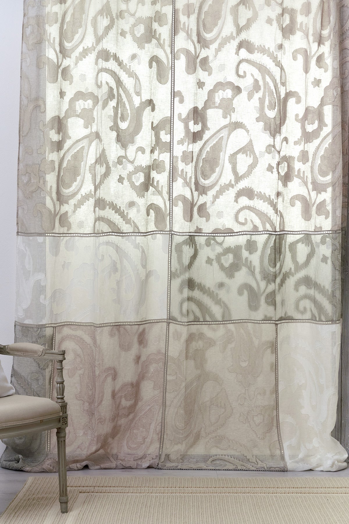 Curtain Pamphilj quadri tessuto Thisbe multicolore