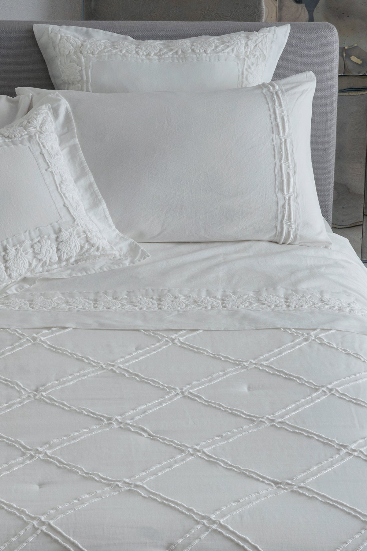 Quilted bedspread and quilt Mathilde losanghe allover